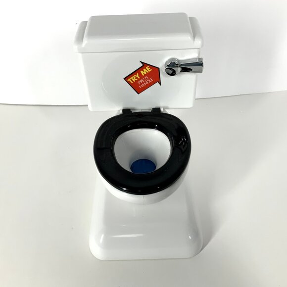 Original 1994 TOILET COIN BANK Makes Real Flushing Sound Novelty Commode Bank - Picture 8 of 10